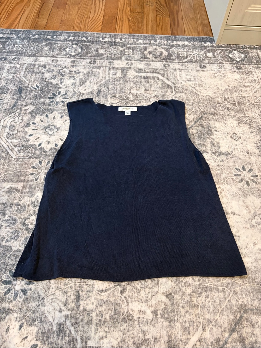 Coldwater Creek Navy Sleeveless 70% silk, 30% cotton Knit Shell Tank
